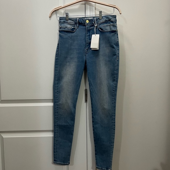 NWT Frame Blue Caspio Le One Skinny Mid-Rise Denim Jeans Size 2 US $218 - Picture 2 of 6